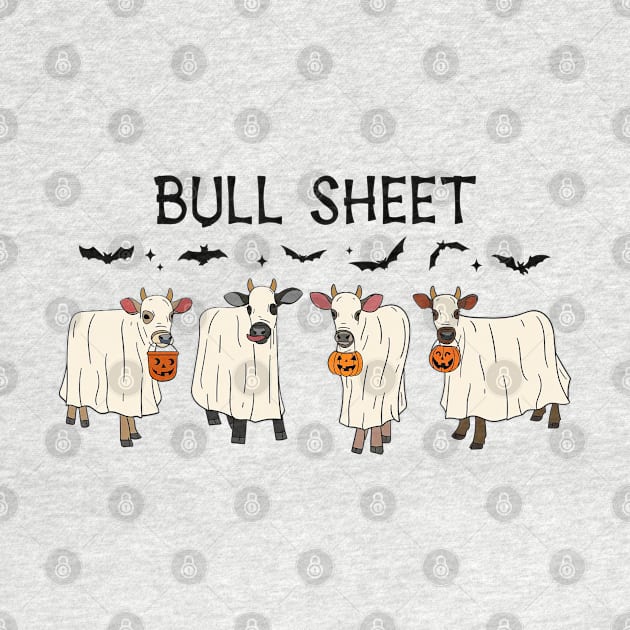 Funny Halloween Boo Ghost Cow Costume Bull Sheet Cow Lover by Rene	Malitzki1a